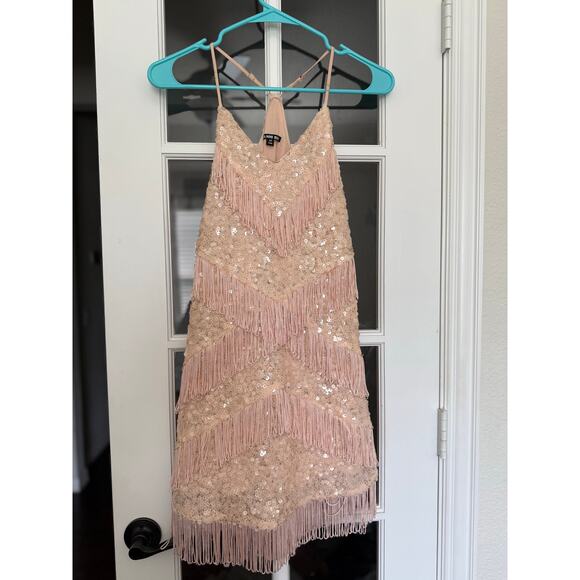 Gianni Bini Maritza Sequin and Fringe Pink Dress XS - Picture 2 of 14